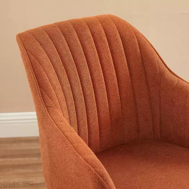 Fauteuil d'appoint pivotant en tissu confortable avec pieds en bois de chêne massif