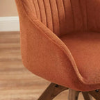 Fauteuil d'appoint pivotant en tissu confortable avec pieds en bois de chêne massif