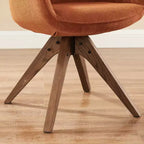 Fauteuil d'appoint pivotant en tissu confortable avec pieds en bois de chêne massif