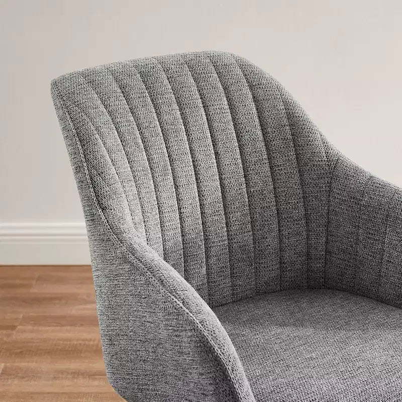 Fauteuil d'appoint pivotant en tissu confortable avec pieds en bois de chêne massif
