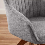 Fauteuil d'appoint pivotant en tissu confortable avec pieds en bois de chêne massif