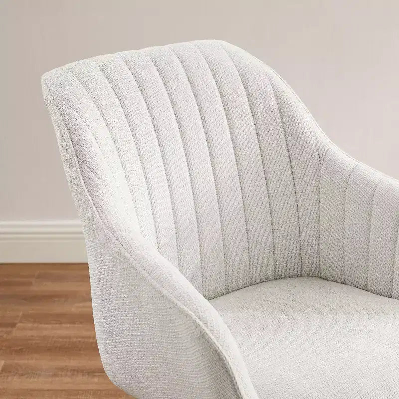 Fauteuil d'appoint pivotant en tissu confortable avec pieds en bois de chêne massif
