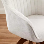 Fauteuil d'appoint pivotant en tissu confortable avec pieds en bois de chêne massif