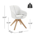 Fauteuil d'appoint pivotant en tissu confortable avec pieds en bois de chêne massif