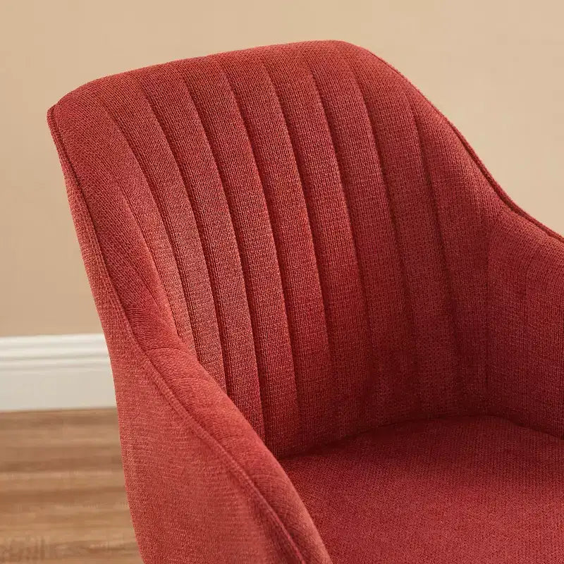 Fauteuil d'appoint pivotant en tissu confortable avec pieds en bois de chêne massif