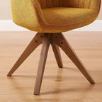 Fauteuil d'appoint pivotant en tissu confortable avec pieds en bois de chêne massif