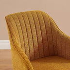 Fauteuil d'appoint pivotant en tissu confortable avec pieds en bois de chêne massif