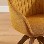 Fauteuil d'appoint pivotant en tissu confortable avec pieds en bois de chêne massif