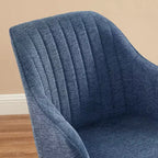 Fauteuil d'appoint pivotant en tissu confortable avec pieds en bois de chêne massif