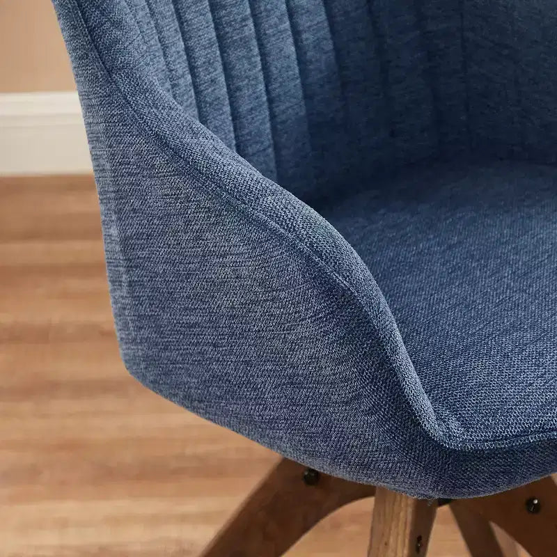 Fauteuil d'appoint pivotant en tissu confortable avec pieds en bois de chêne massif
