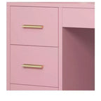 Coiffeuse rose avec grand miroir éclairé 11 lumières Table de maquillage avec 4 tiroirs et 3 étagères de rangement