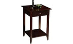Table de chevet classique à 1 tiroir avec étagère spacieuse, pieds en pin massif et plateau en placage de frêne pour salon ou chambre à coucher