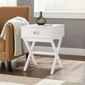 HomeStock Belmont End Table with Large Trunk Drawer and Smooth Surface Top, Modern Storage Side Table for Concealed Living Room Essentials