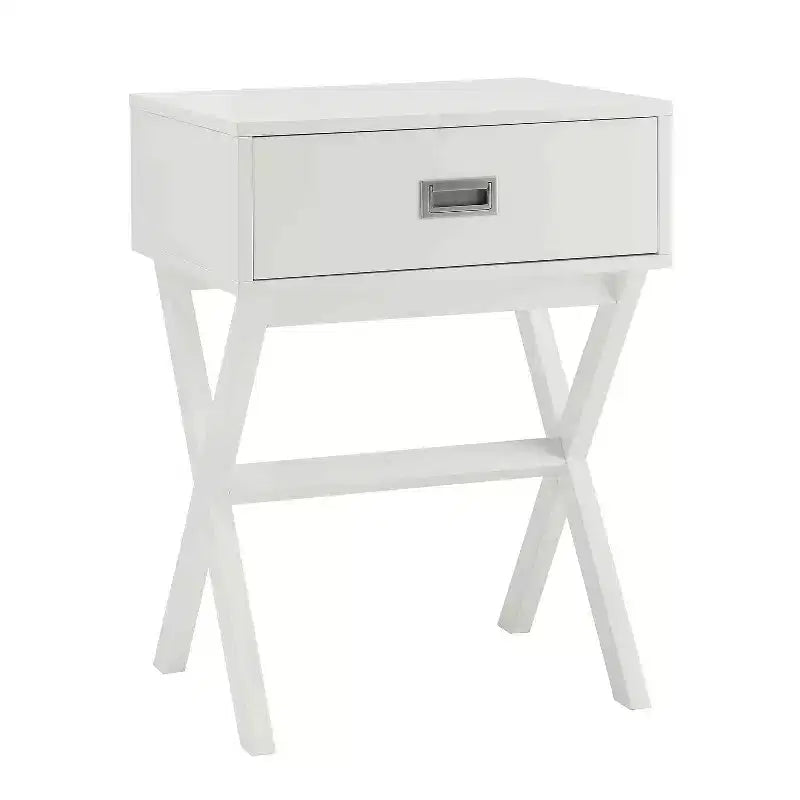 Table d'appoint avec grand tiroir-coffre et surface supérieure lisse, table d'appoint de rangement moderne pour les essentiels du salon dissimulés