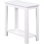 Table d'appoint compacte de chevet avec finition grain de bois et étagère inférieure pour un rangement et un espace d'exposition pratiques