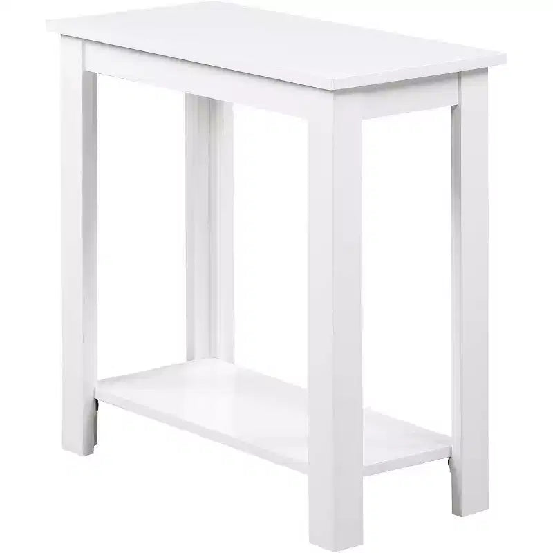 Table d'appoint compacte de chevet avec finition grain de bois et étagère inférieure pour un rangement et un espace d'exposition pratiques
