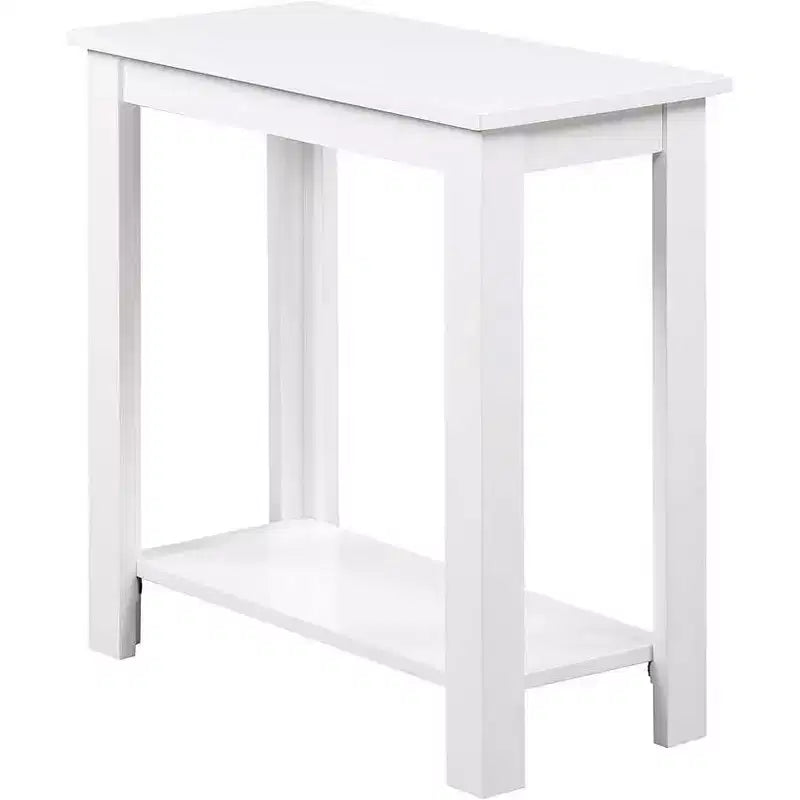 Table d'appoint compacte de chevet avec finition grain de bois et étagère inférieure pour un rangement et un espace d'exposition pratiques