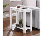 Table d'appoint compacte de chevet avec finition grain de bois et étagère inférieure pour un rangement et un espace d'exposition pratiques