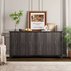 Buffet de cuisine en bois à 4 portes et étagères réglables, pour cuisines et salles à manger
