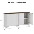 Buffet de cuisine en bois à 4 portes et étagères réglables, pour cuisines et salles à manger