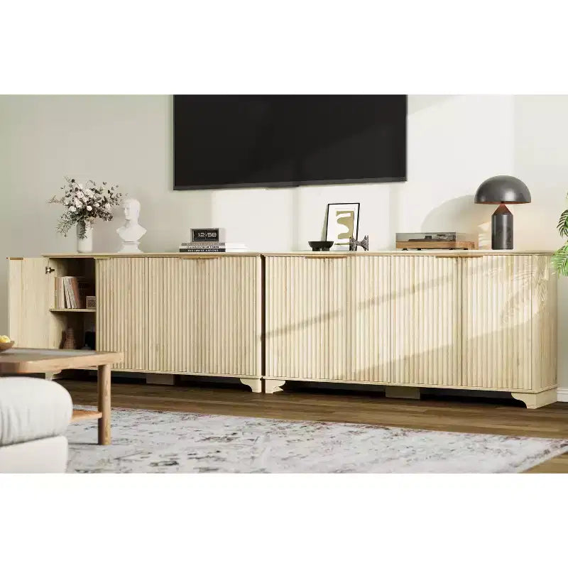 Buffet de cuisine en bois à 4 portes et étagères réglables, pour cuisines et salles à manger