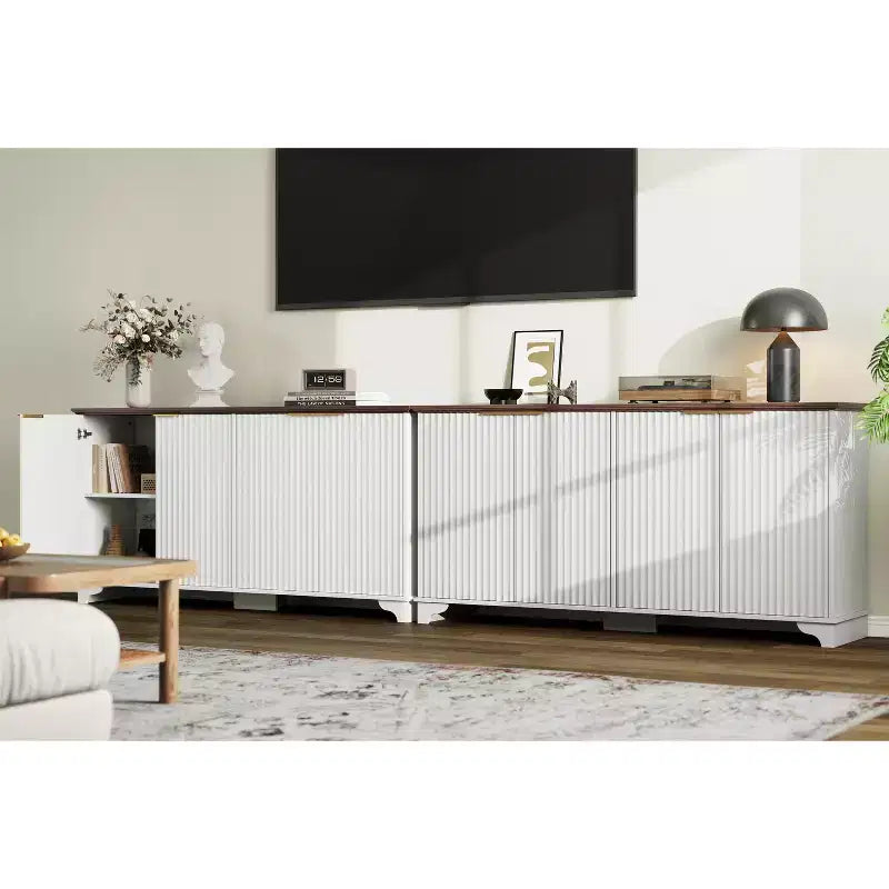 Buffet de cuisine en bois à 4 portes et étagères réglables, pour cuisines et salles à manger