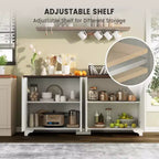 Buffet de cuisine en bois à 4 portes et étagères réglables, pour cuisines et salles à manger