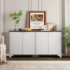 Buffet de cuisine en bois à 4 portes et étagères réglables, pour cuisines et salles à manger