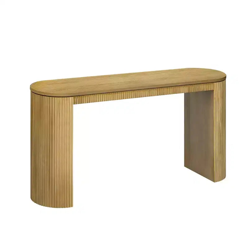 Console moderne cannelée Table de canapé incurvée Table d'entrée étroite avec rayures verticales pour couloir, entrée, salon