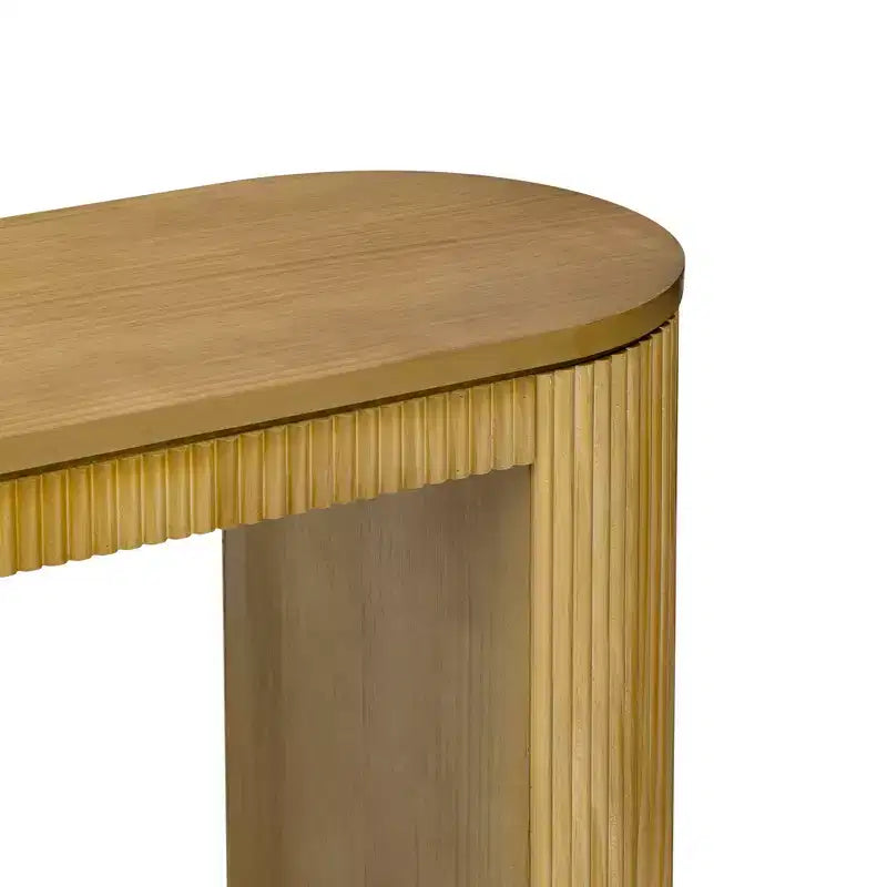 Console moderne cannelée Table de canapé incurvée Table d'entrée étroite avec rayures verticales pour couloir, entrée, salon