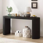 Console moderne cannelée Table de canapé incurvée Table d'entrée étroite avec rayures verticales pour couloir, entrée, salon