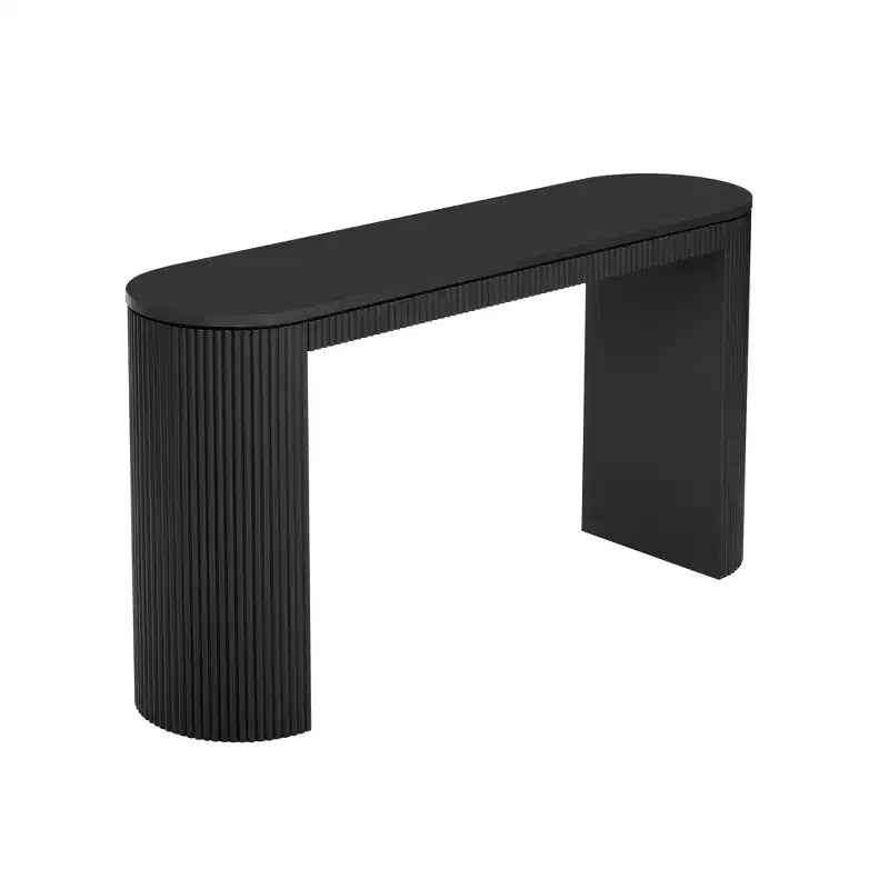 Console moderne cannelée Table de canapé incurvée Table d'entrée étroite avec rayures verticales pour couloir, entrée, salon