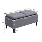 HomeStock Comfort Magnolia Storage Ottoman with Trays