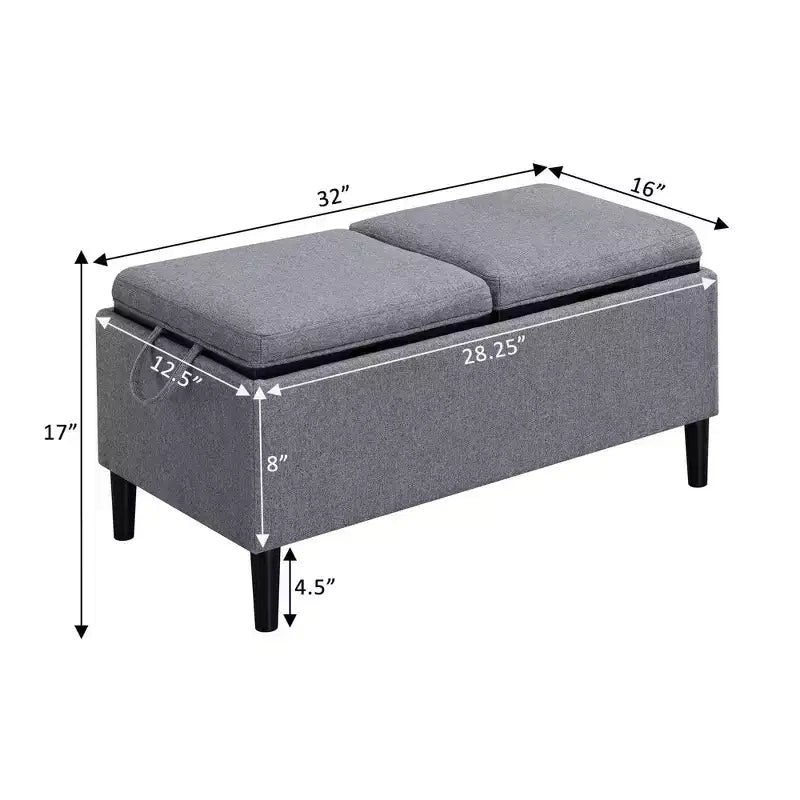 HomeStock Comfort Magnolia Storage Ottoman with Trays