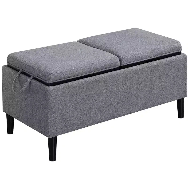 Pouf de rangement avec plateaux : Style moderne, similicuir, plateaux amovibles réversibles