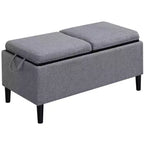 Pouf de rangement avec plateaux : Style moderne, similicuir, plateaux amovibles réversibles