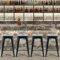 JIONJOY 24 Metal Bar Stools Set of 4  Backless Counter Height, Stackable, No Assembly, Scratch-Resistant