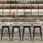 JIONJOY 24 Metal Bar Stools Set of 4  Backless Counter Height, Stackable, No Assembly, Scratch-Resistant