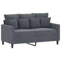 vidaXL 2-Seater Sofa Dark Gray 47.2 Velvet