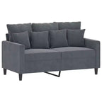 vidaXL 2-Seater Sofa Dark Gray 47.2 Velvet