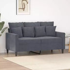 Canapé 2 places gris foncé velours 120 cm