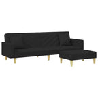 vidaXL 2-Seater Sofa Bed with Pillows and Footstool Couch Furniture Fabric