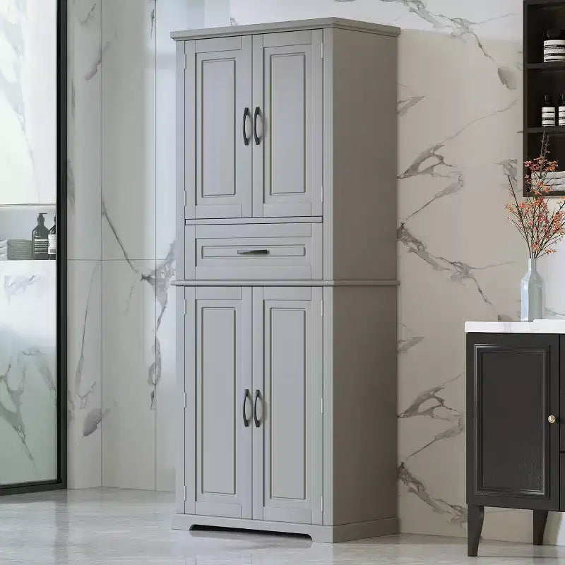 Meuble de rangement de salle de bain avec espace de rangement multifonctionnel, tiroir avec glissières, étagère réglable pour salon