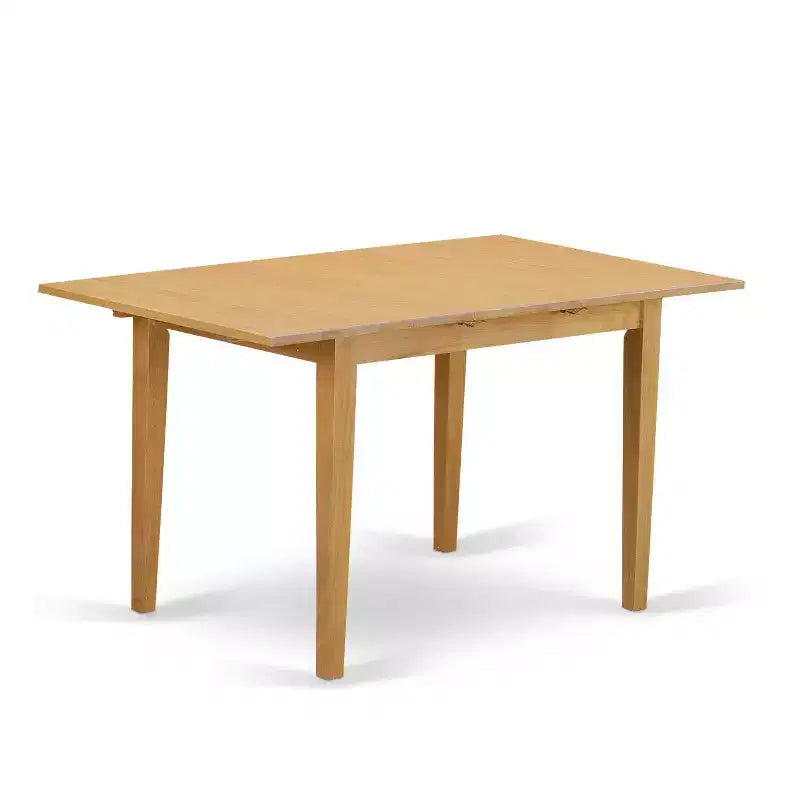 Ensemble de salle à manger rectangulaire 5 pièces en chêne massif naturel avec rallonge papillon – 4 places