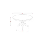 Table à manger ronde 3 pièces avec plateau en bois massif finition noire et 2 chaises