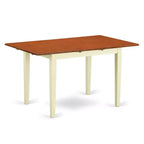 Ensemble de salle à manger 5 pièces en bois massif finition blanc lin – Dessus rectangulaire – 4 places
