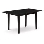 Table à manger 3 pièces rectangulaire en bois massif au fini noir avec rallonge papillon