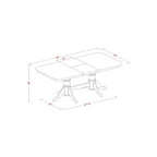 Table de salle à manger 5 pièces avec chaises - Table ronde à rallonge