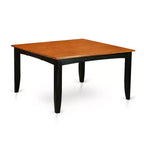 HomeStock 7-Piece Square Black & Cherry Finish Solid Wood Top Dining Table with 6-Chairs