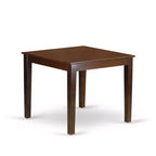 Ensemble de salle à manger 5 pièces en bois massif finition acajou – Dessus carré avec boutons touffetés – 4 places